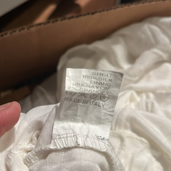 VIVIAN SHYU SILK SUMMER DRESS MAXI OFF WHITE LINED MADE IN ITALY SIZE SMALL - Picture 7 of 7